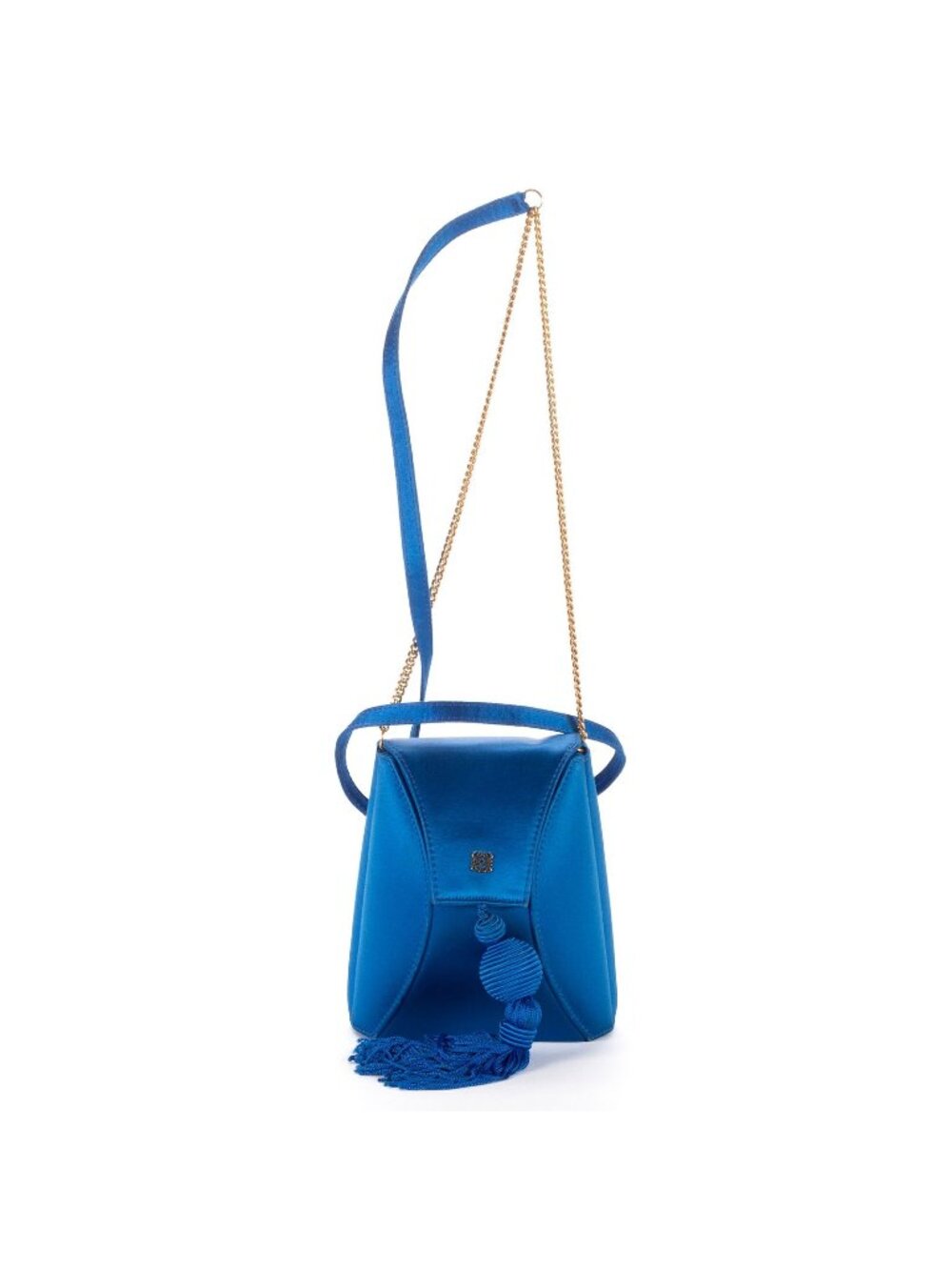 Loewe Mini Zip Crossbody Blue Satin Canvas